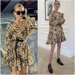 ANINE BING Peyton Flowy Oversized Dress in Painterly Leo Multi in Size XS NWOT